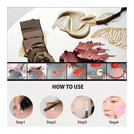 EUSTACE Spatula Makeup Stainless Steel 2 Piece Set Cosmetic Tools Makeup Spatula Concealer Foundation Eye Shadow Metal Makeup Spatula