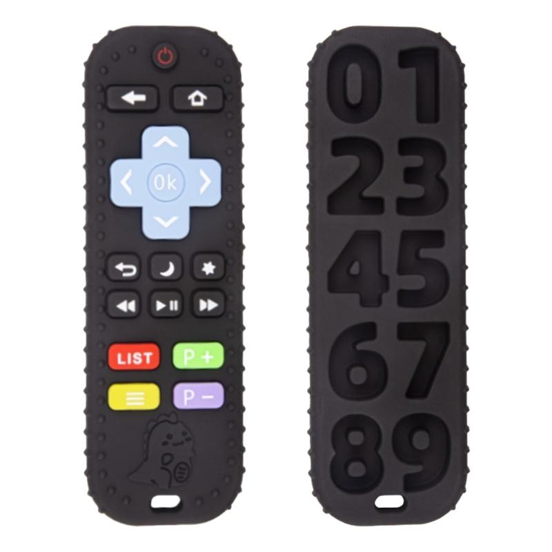 

Portable Remote Control Shape Baby Teether Toy for Babies 0-6 Months Soft Silicone Baby Teething Toy Baby Shower Gift чёрный
