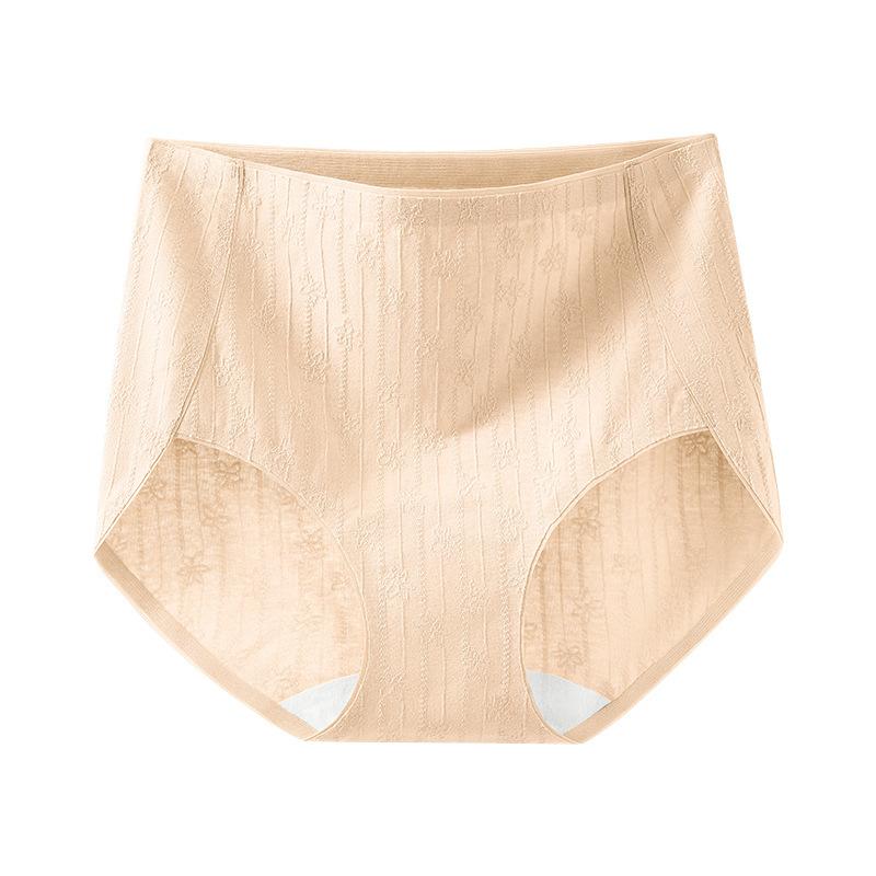 Plus Size Women's New Note Jacquard Pure Cotton Non Scratch Extended Crotch High Waist Triangle Briefs