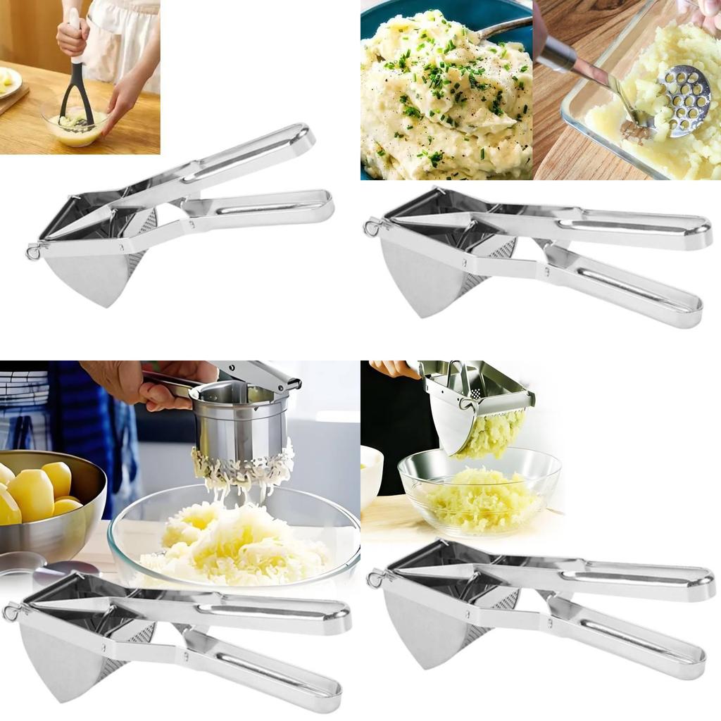 Premium Kartoffelstampfer aus Edelstahl und manueller Entsafter für mühelose Lebensmittelzubereitung