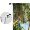 2pcs Beach Scenery Printed Curtain for Home Decor - Rod Pocket Window Treatment for Bedroom,Office,Kitchen,Living Room,and Study for daily use