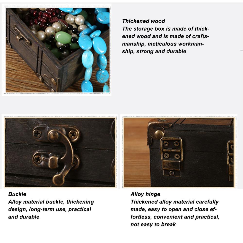 Wooden Vintage Wooden Box With Lock Handmade Treasure Chest Case Secure Elegant Vintage Wooden Treasure Box Home Display