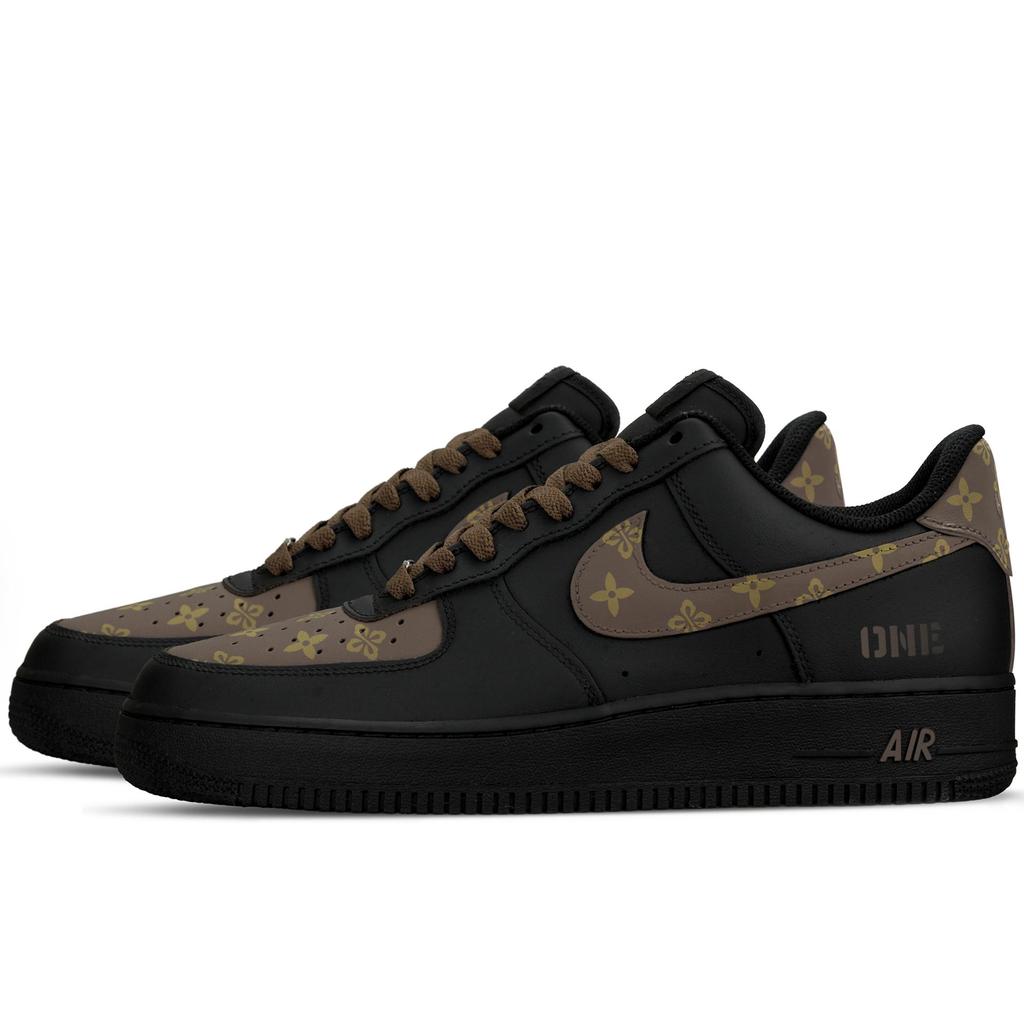 Nike Air Force 1 Hoogte Verhogend Lage top Skateboard Schoenen Unisex Zwart Bruin CW2288-001(Team1606-)