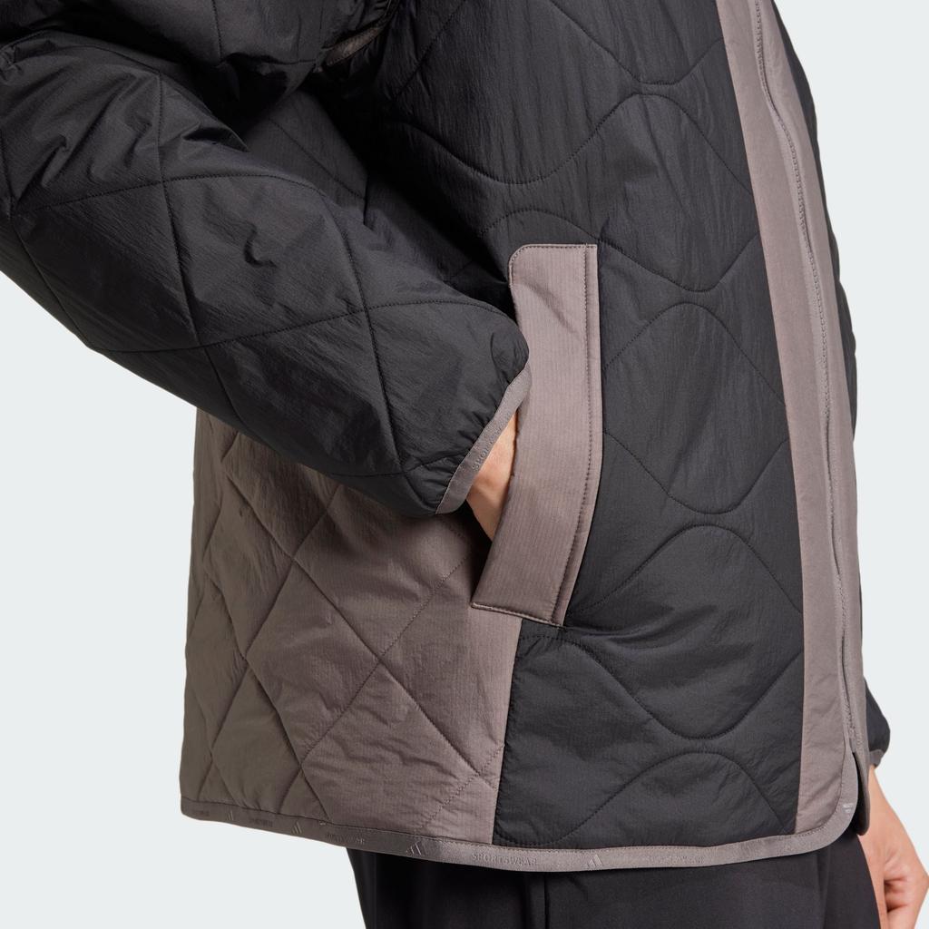 adidas Leichte Gepolsterte Serie Bequeme Warme Farbblock Gesteppte Sportliche Freizeit Baumwolljacke Unisex Jacke Schwarz Anthrazit Carbonschwarz JG5936