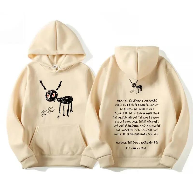 Rapper Drake for All The Dogs Letter Hoodie Men's Hip Hop Vintage Pullovers Sweatshirt Fashion Retro Oversized Hooded Streetwear