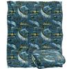 JQ Licensing Jl-Jp-Jq Silky Tiki Flower Fishing Supersoft Blanket
