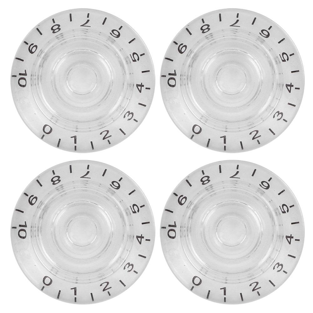 4 Stück Tonreglerknopf Transparent Glocke Lautstärke Musikinstrument Zubehör für Gitarre
