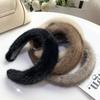 Hot Sale Women Luxury Winter  Mink Fur Headbands High Quality Real Fur Hair Band Lady Fashion Hair Hoop Furry Gift