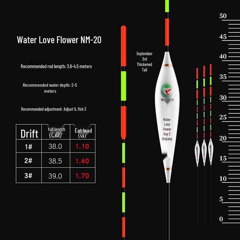 Thickened Tail High Sensitivity Black Fishing Float for Carp and Crucian with High Buoyancy