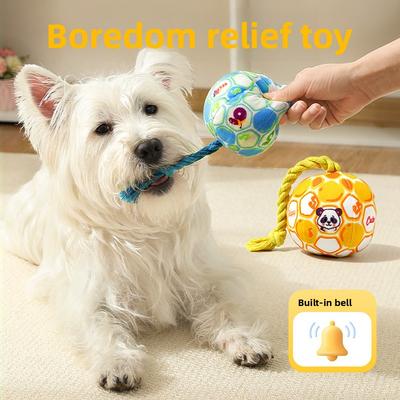 Hundespielzeug, Gesellschaft für Welpen und Katzen zur Linderung von Langeweile und zum Spielen, Klingelnde Bälle zur Geräuscherzeugung, Plüsch-Haustierbedarf