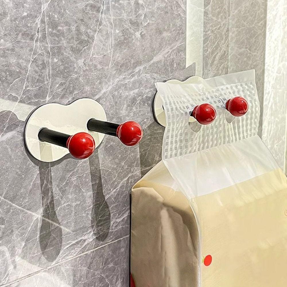 

Punch-Free Dopamine Adhesive Hooks Waterproof Hooks for Hanging Coat Durable Towel Robe Hook Rack червоний