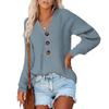 Button Sweater Elegant Woman Pullover Fall and Winter Loose Temperament V-neck Knit Sweater Comfortable and Versatile