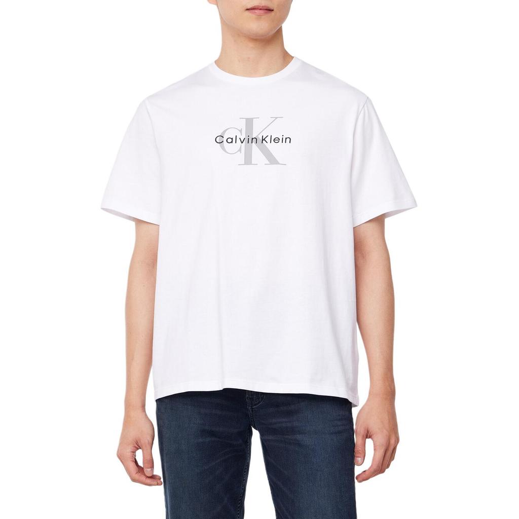 Calvin Klein Crew Neck Letter Short Sleeve T-Shirt Men Tops White 4RB862G-YAA