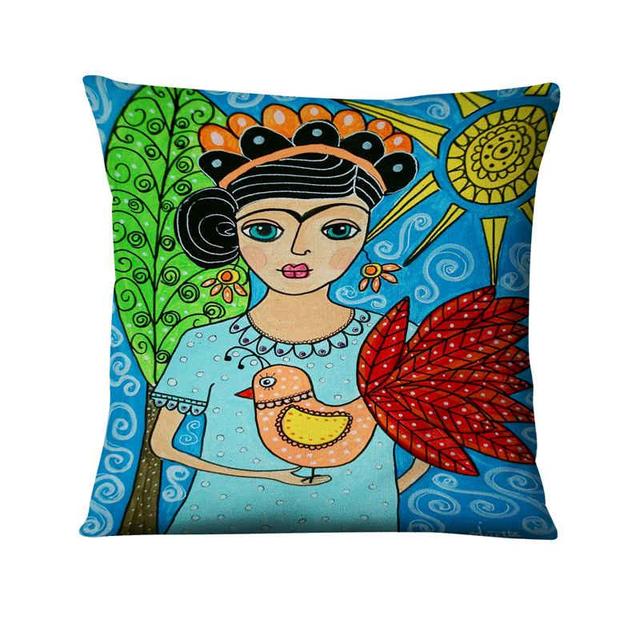 Heimkissen Dekoration Mexikanisches Mädchen Malerei Kissen Dekokissen Heimdekoration Almofadas Decorativas Para Sofa Wurfkissen