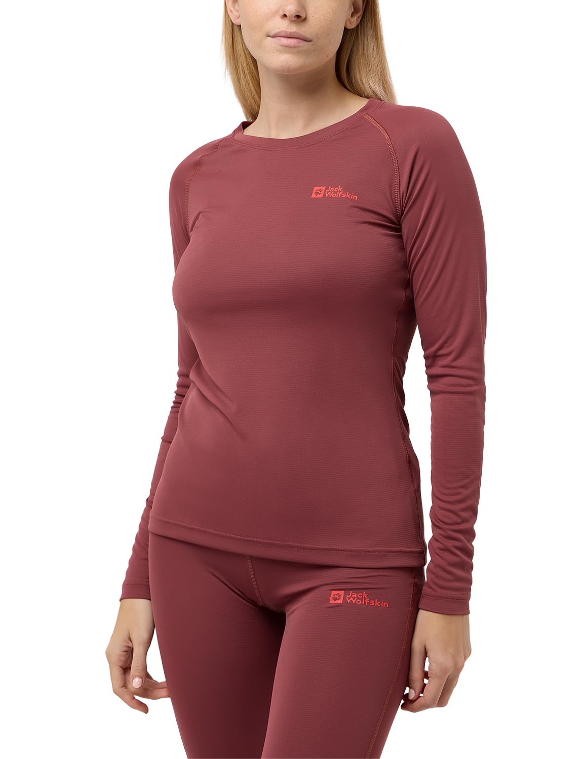 

Jack Wolfskin Long Sleeve Crew Neck Shirt Moisture Quick INFINITE LIGHT LS Red Ochre Women s (TEXADRI Wicking, Drying) [A60321 / W]