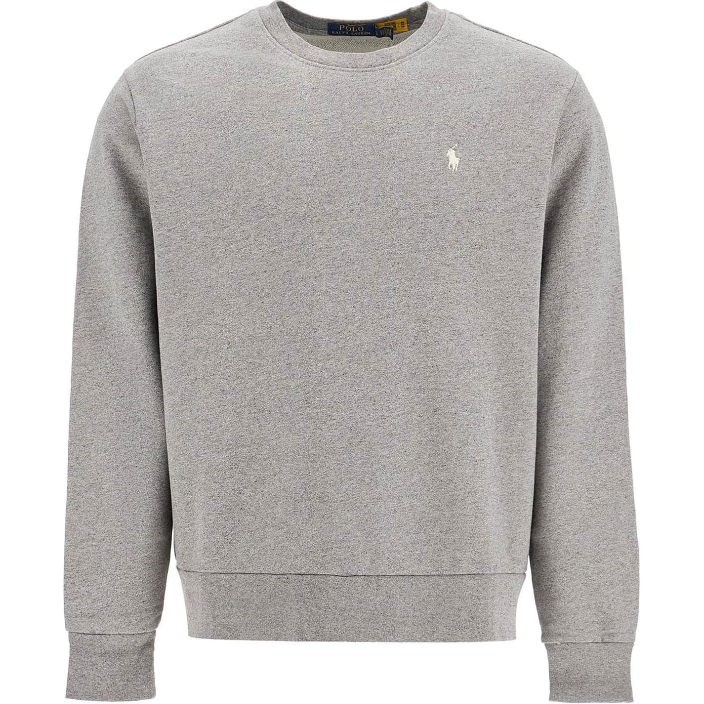 

Polo Ralph Lauren Solid Logo Embroidered Crew Neck Long Sleeve Sweatshirt Men sweatshirt Gray 710916689-020 2XL