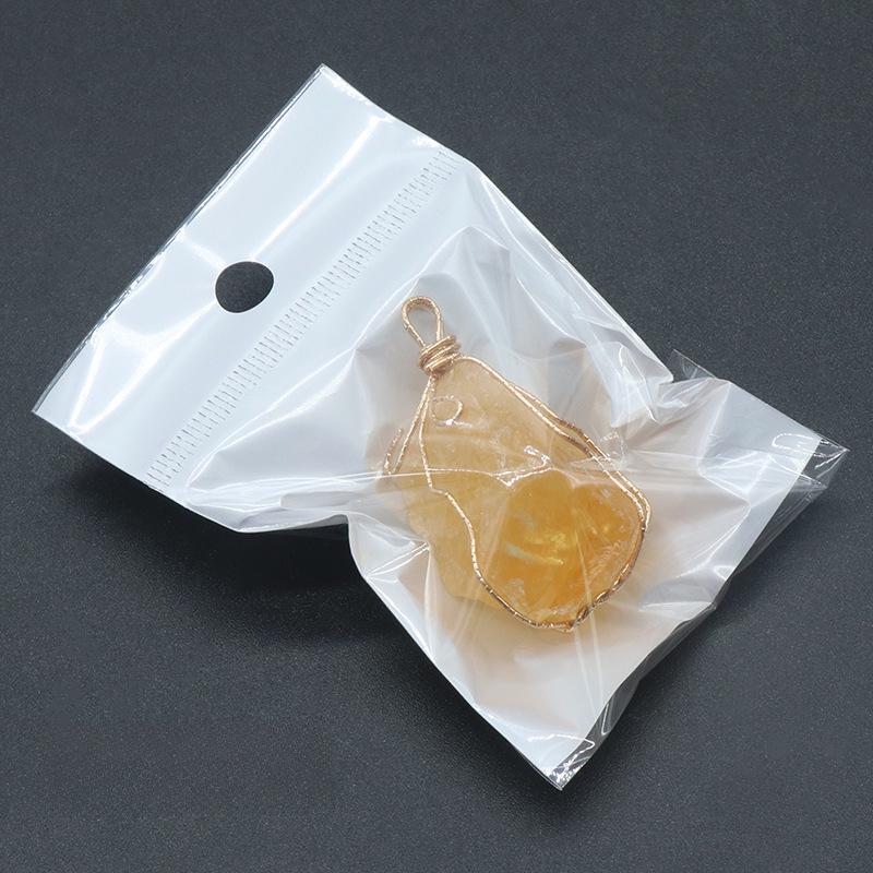 Citrine and Amethyst Wire Pendant Necklace with Pink, White, and Fluorite Aventurine Stones