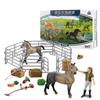 Happy Horse Farm Diy Creative Suit Model Fence Stable Worker Solid Static Sand Table Figure Ornament Toy