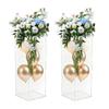 2 Acrylic Flower Stands, 31.5in Clear Display Cube Pedestal Flower Tower, for Weddings, Birthdays, 11.02lbs Load Capacity
