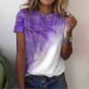 Summer Comfortable Women's Fashion Colorful Gold Printing Round Neck Short Sleeved Plus Size T-shirt