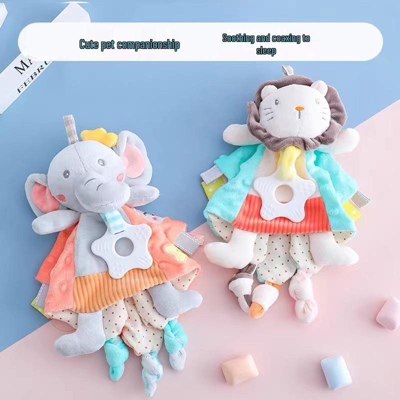 Baby Soothing Tag Blanket - Edible Sleep Aid & Early Education Cartoon Plush Doll