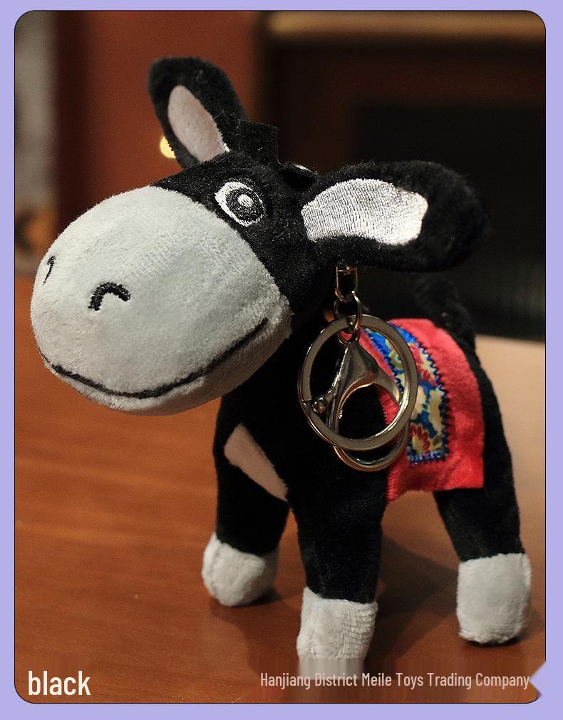 Charming Country Fair Donkey Pendant & Keychain | Plush Toy Doll Gift & Backpack Decoration