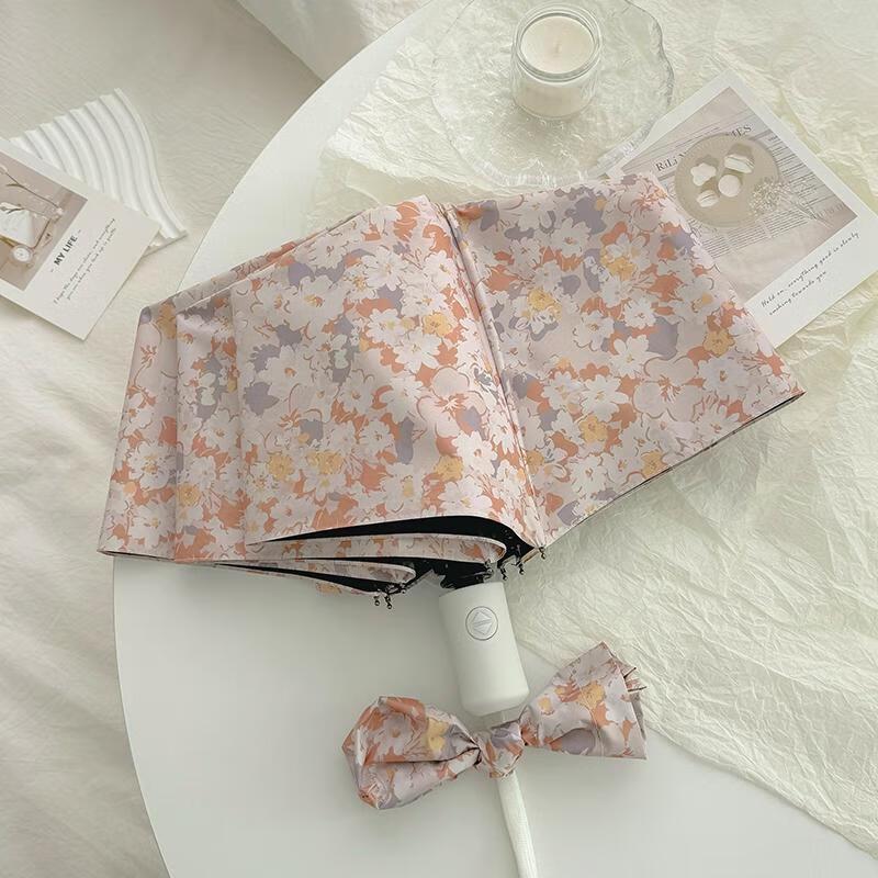 

HANDUNYOU Automatic French Style Oil Painting Folding Umbrella