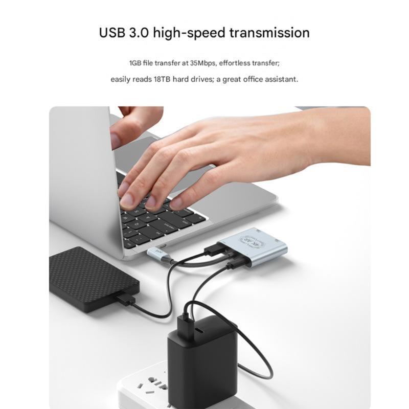 USB C To Double AR Glasses Adapter With Fast Charging And USB 3.0 Data Transfer For Gaming Consoles Laptops