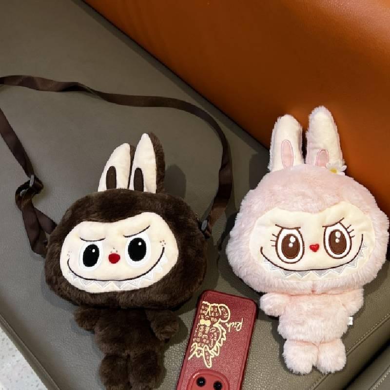 Adorable Plush Cartoon Crossbody Bag For Girls Soft And Stylish Labbubu Storage Pouch