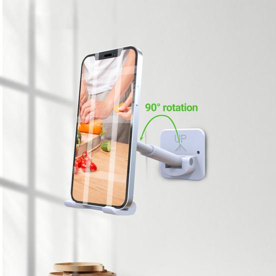 Uchwyt na telefon komórkowy Wielofunkcyjny Samoprzylepny Bez wiercenia Montowany na ścianie Wspornik do podtrzymywania telefonu komórkowego do łazienki