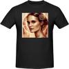 Natalie Music Portman Men's T-Shirts Short Sleeve Cotton Casual Basic Tee Shirts Black