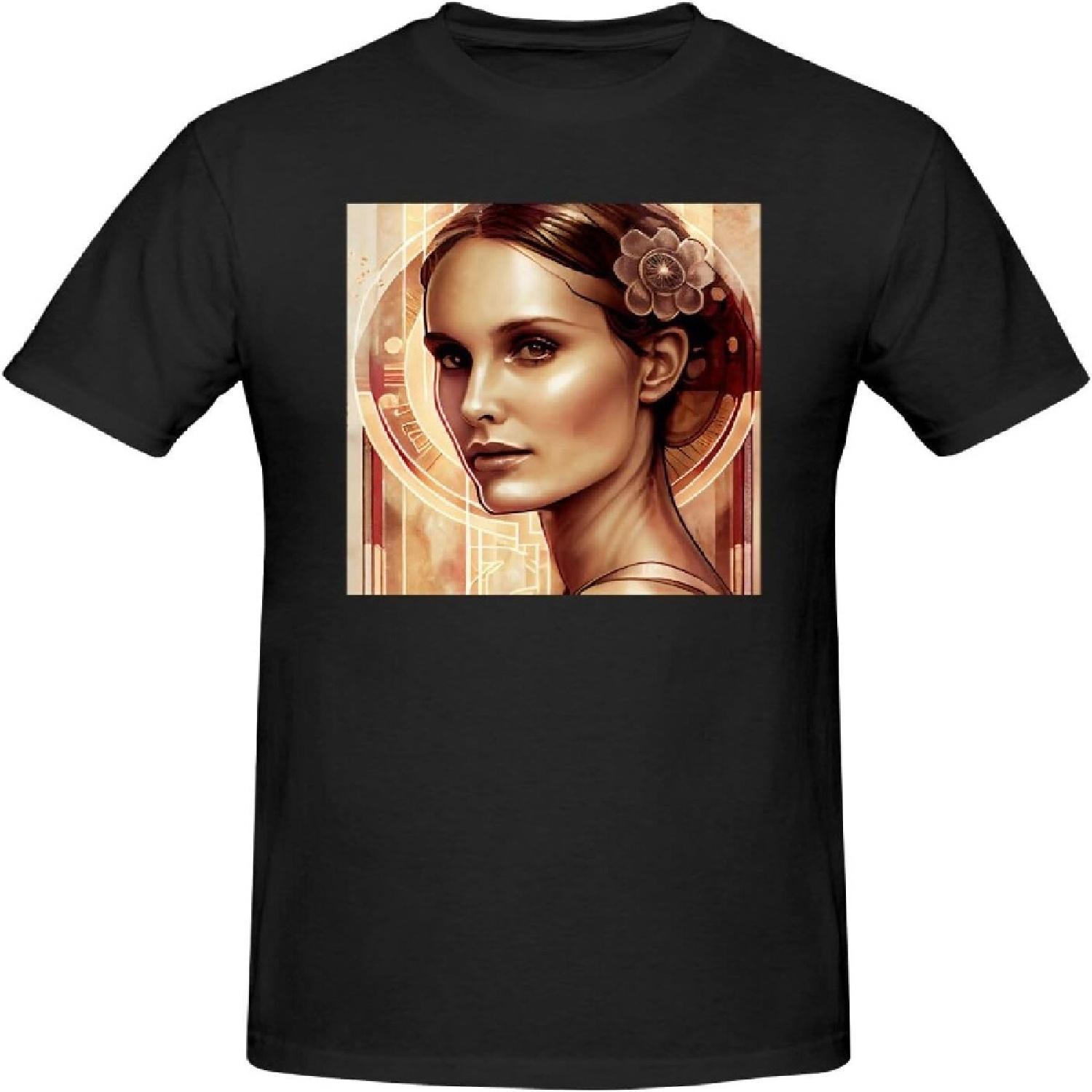 

Natalie Music Portman Men s T-Shirts Short Sleeve Cotton Casual Basic Tee Shirts Black XXXXXL різнокольоровий