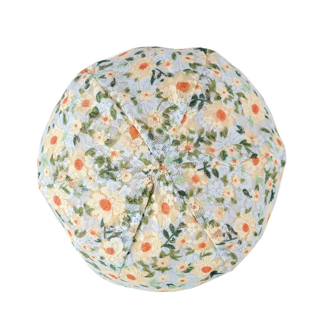 Lace Hat Women'S Spring And Autumn Thin Cap Small Floral Mesh Breathable Sweat Shopping Sunscreen Fashion Bag Head Hat