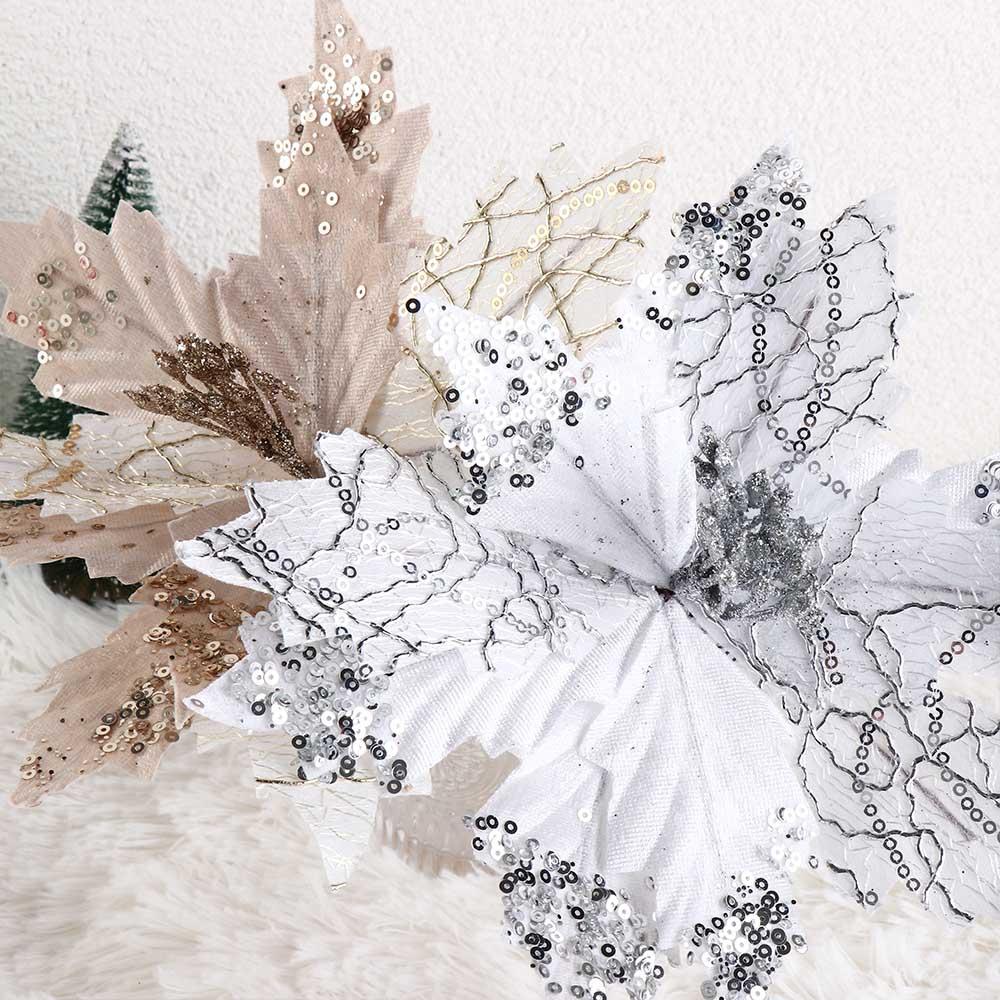 Artificial Fake Flower Colorful Christmas Tree Pendant Christmas Flowers  Navidad