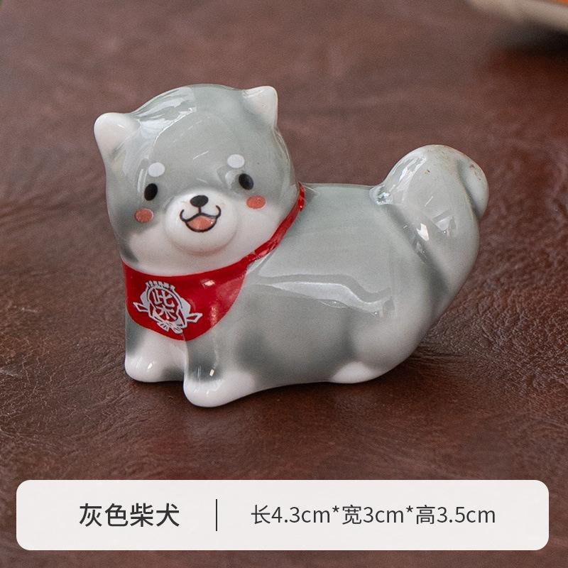 1-3 Japansk Shiba Inu Ätpinnshållare Djurserie Keramiska Bordsdekorationer Hem Kök Skedstöd Söta Tehusdjur