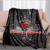 1PC Custom Name Gothic Cross Romance blanket versatile,all-season throw suitable for the living room,bedroom,camping,travel,and gift