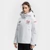 Fila Ski Series Classic Minimalist Casual Sports Versatile Warm Protective Hooded Down Jacket Women Outerwear Jade-White A11W546908FWT