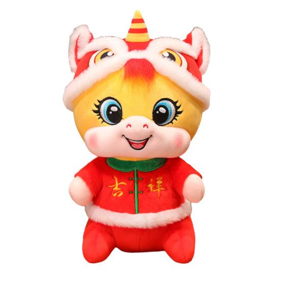 Year of The Horse Plush Toy Lion Dance Mascot for 2026 Chinese New Year Gift Soft Stuffed Animal for Celebration And Decoration