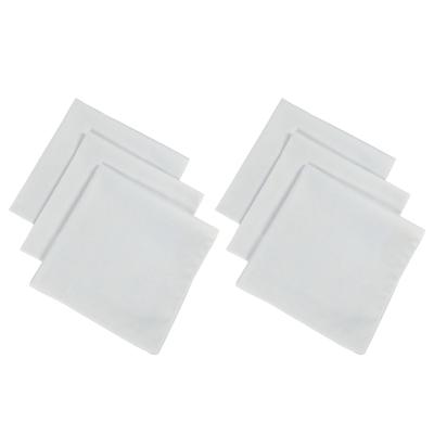 6Pcs White 35cm X 35cm High Density Combed Cotton Handkerchief for DIY Art Projects and Reusable User Friendly Daily Use