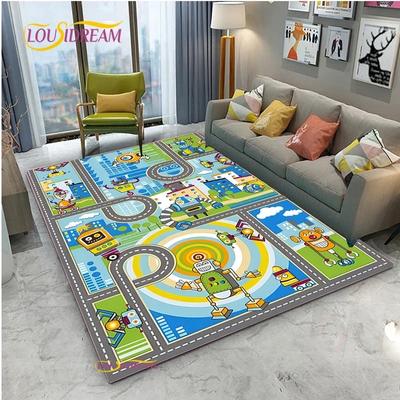 Alfombra Road Traffic Rout Map Carpet Living Room Sofa Coffee Table Bedroom Rugs Kitchen Kid Play Anti Slip Floor Mat Home Decor