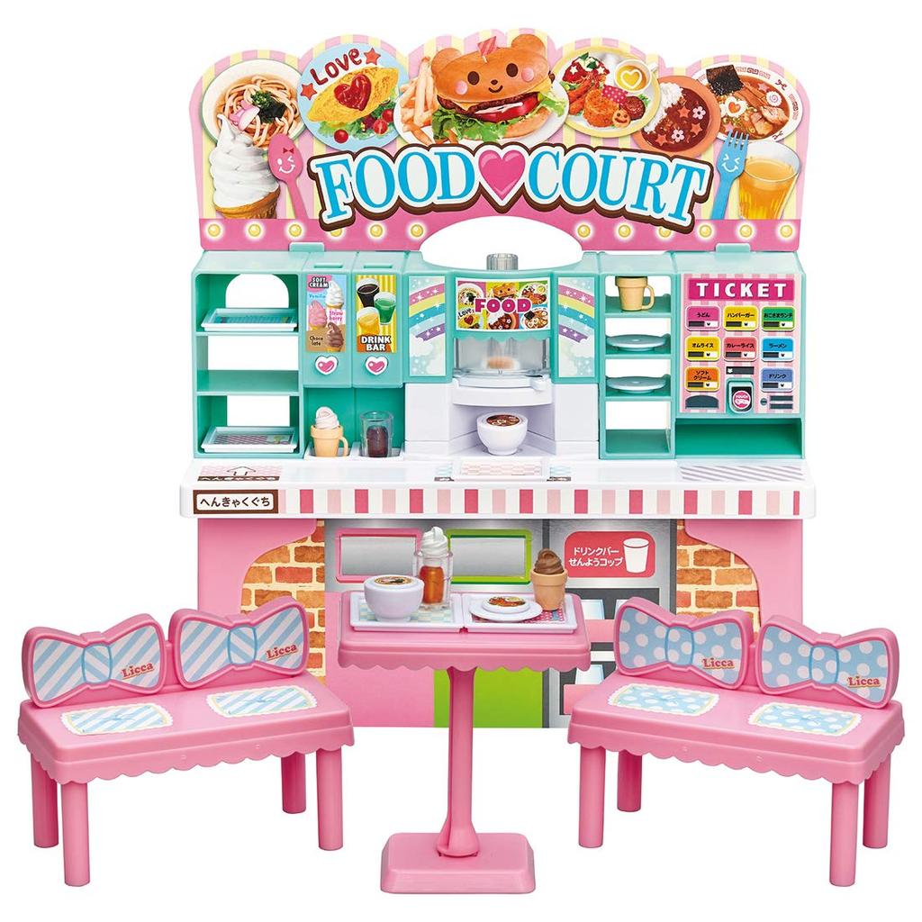 Takara Tomy "Licca-chan Waiwai Food Court" Dress-Up Doll Pretend Play Toy for Ages 3 and Up, Meets Toy Safety Standards, ST Mark Certified