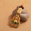 Lucky Gold Gourd & Cat Keychain Pendant Gift for Men and Women
