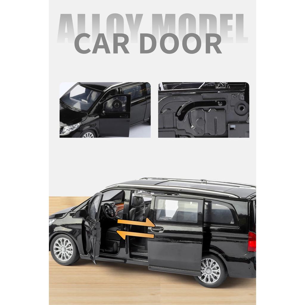 NEU 1/24 Benz V260 MPV Legierungsmodellauto Spielzeug Die-Cast Guss Sound und Licht Rückzieher Auto Spielzeug für Kinder Fahrzeug