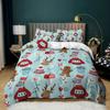Christmas Soft Duvet Cover Carton Mery Chirstmas Santa Claus Elk Comfortable Quilt Cover Gren for Children Adult Peoples Holiday Gifts Bedrom Decor