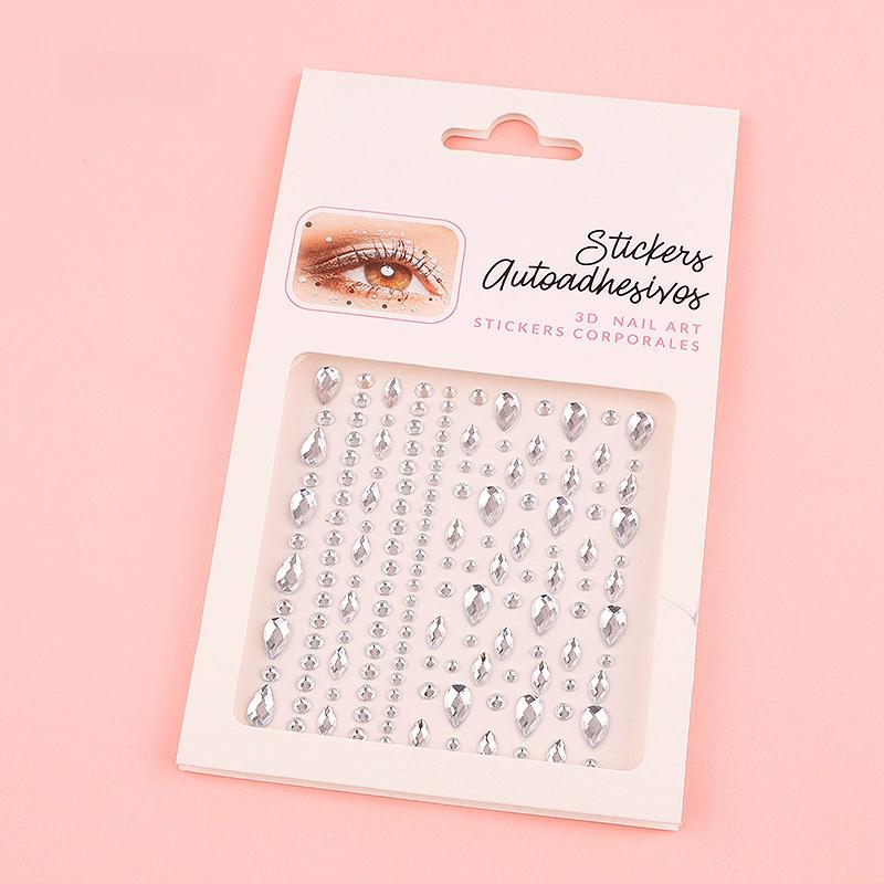 Diamond Eyebrow Tattoo Sticker Glitter Eyeliner Eyebrow Makeup Face Eyes Temporary Tattoo Rock Rhinestone 3D Eyeliner Stickers