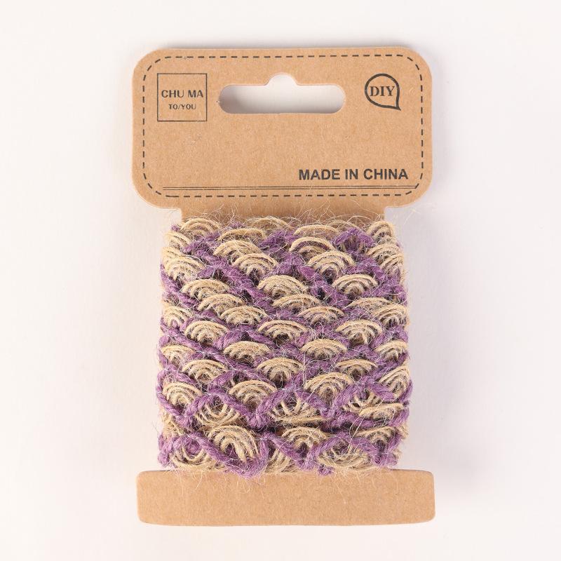 1Cm Cor Tecida Semicircular Corda de Cânhamo, Renda de Cânhamo Oca, Acessórios DIY Feitos à Mão