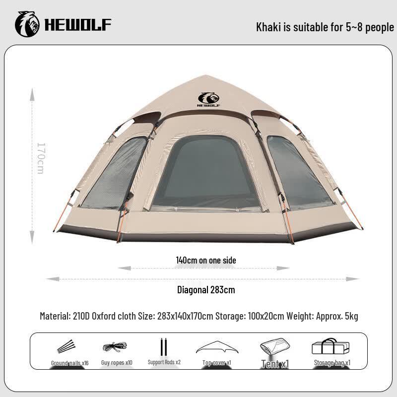 Yuzhan Hexagonal Quick-Pitch Outdoor Camping Tent