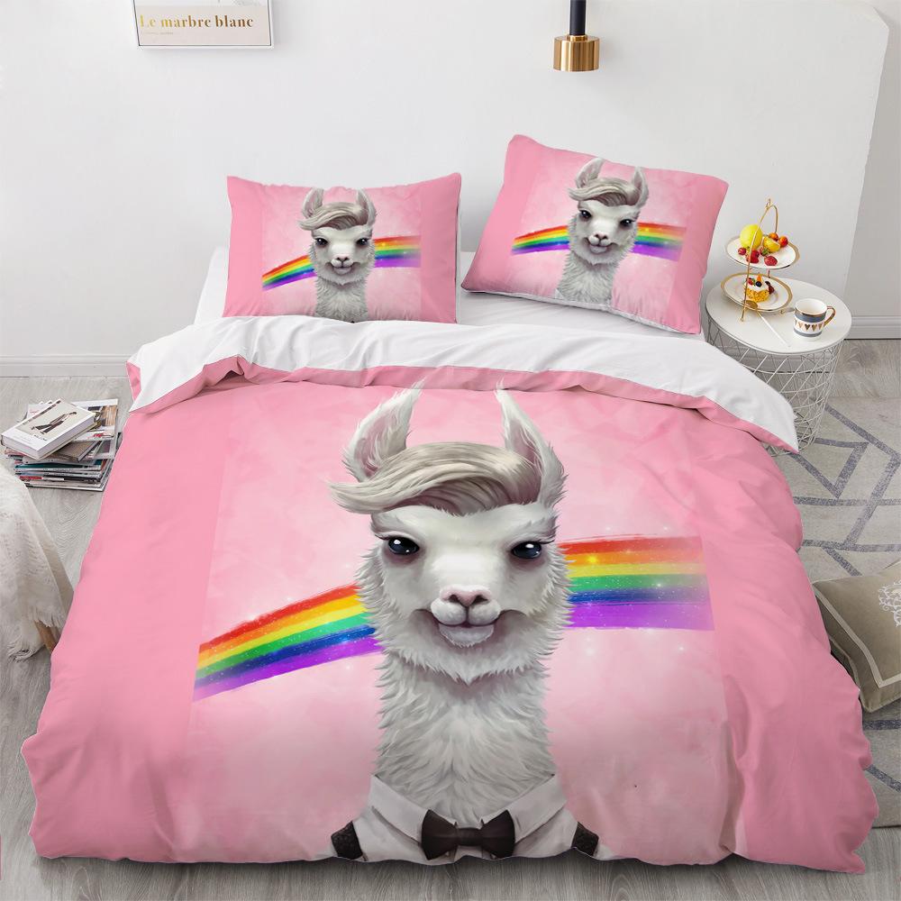 3D Animal Bedding Set Boys and Men Down Duvet Covers Pillowcases 2/3pcs, King Queen Double Bed Cover Gift