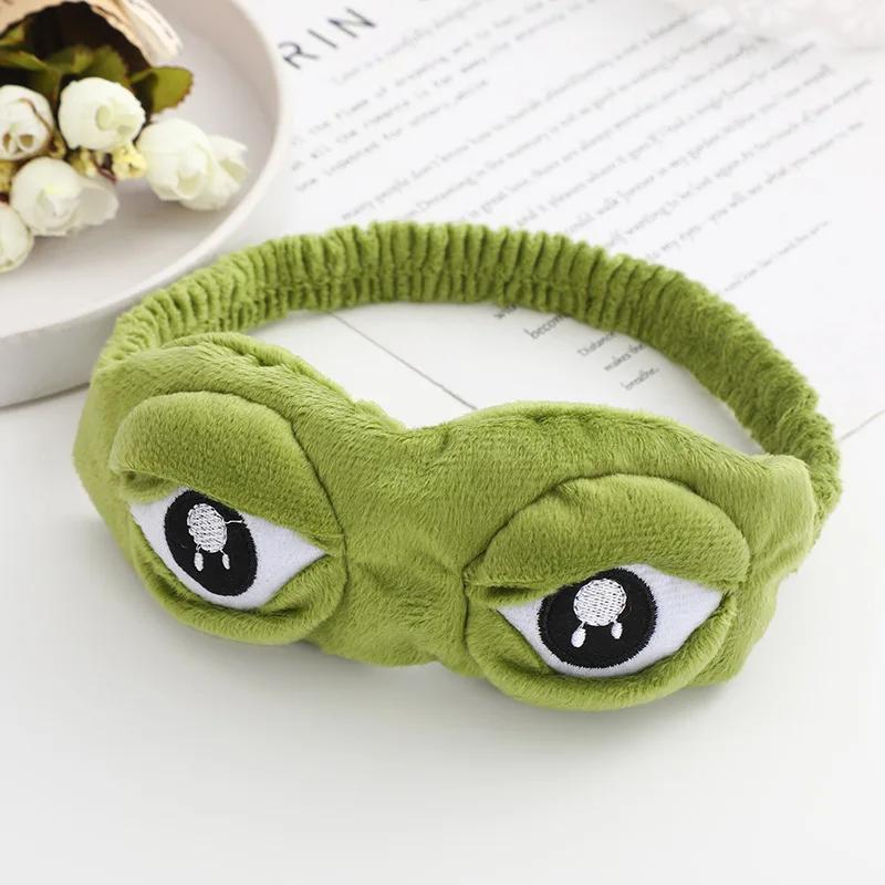 Maschera per Occhi Ombreggiante Donna Uomo Morbida Portatile Benda da Viaggio Maschera Occhi Rana Triste 3D Copertura Ombreggia Occhi Naturale per Dormire