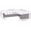 10-teiliges Gartensofa-Set mit Kissen Schwarzes Poly-Rattan